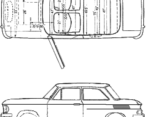 NSU 110 (1966) - НСУ - чертежи, габариты, рисунки автомобиля