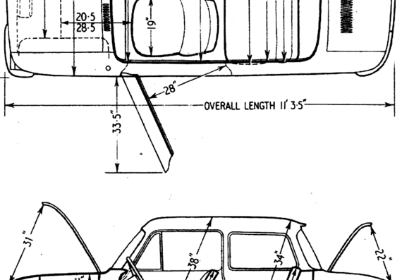 NSU Prinz 4 (1962) - НСУ - чертежи, габариты, рисунки автомобиля