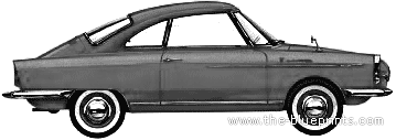 NSU Prinz Coupe - НСУ - чертежи, габариты, рисунки автомобиля