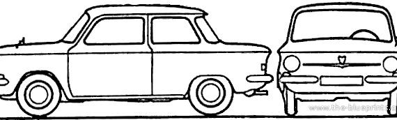 NSU Prinz IV (1964) - НСУ - чертежи, габариты, рисунки автомобиля