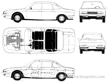 NSU Ro-80 (1975) - НСУ - чертежи, габариты, рисунки автомобиля