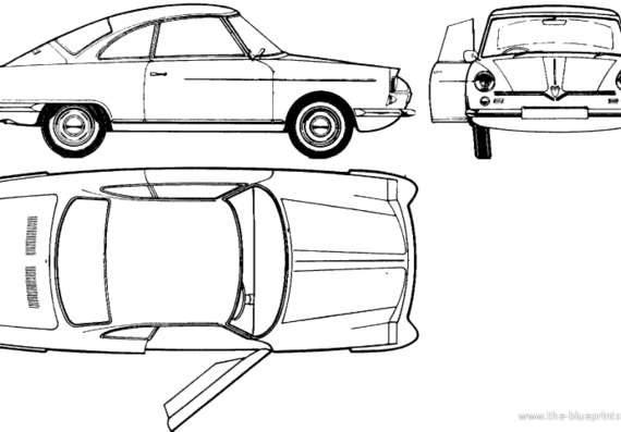 NSU Sport Prinz (1965) - НСУ - чертежи, габариты, рисунки автомобиля
