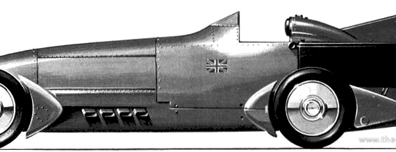 Napier-Campbell Bluebird Land Speed Rekord Car (1928) - Разные автомобили - чертежи, габариты, рисунки автомобиля