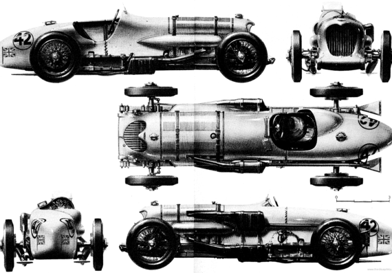 Napier Railton 24 liter (1933) - Разные автомобили - чертежи, габариты, рисунки автомобиля