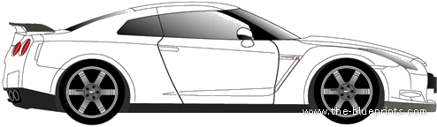 Nismo Nissan GT-R R35 - Ниссан - чертежи, габариты, рисунки автомобиля