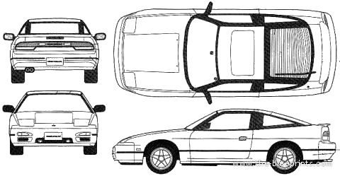 Nissan 180SX S13 - Ниссан - чертежи, габариты, рисунки автомобиля