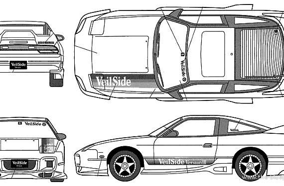 Nissan 180SX Version III VeilSide - Ниссан - чертежи, габариты, рисунки автомобиля