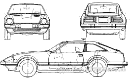 Nissan 280SX - Ниссан - чертежи, габариты, рисунки автомобиля