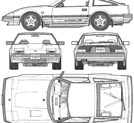 Nissan 300ZX 2+2 (1988) - Ниссан - чертежи, габариты, рисунки автомобиля