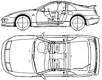 Nissan 300Z Fairlay Z (1998) - Ниссан - чертежи, габариты, рисунки автомобиля