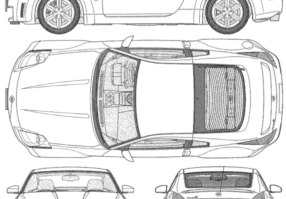 Nissan 350 Z - Ниссан - чертежи, габариты, рисунки автомобиля