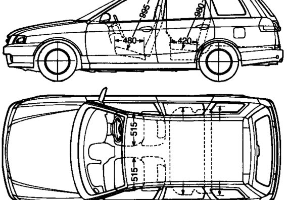 Nissan AD Van (2002) - Ниссан - чертежи, габариты, рисунки автомобиля