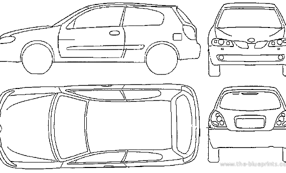 Nissan Almera 3-Door (2005) - Ниссан - чертежи, габариты, рисунки автомобиля