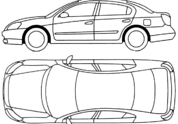 Nissan Altima (2005) - Ниссан - чертежи, габариты, рисунки автомобиля