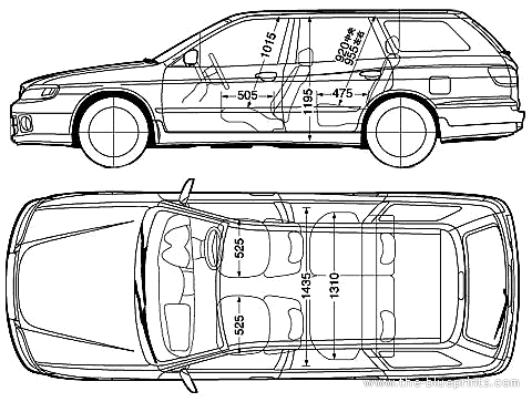 Nissan Avenir (2001) - Ниссан - чертежи, габариты, рисунки автомобиля