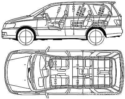 Nissan Bassara (2002) - Ниссан - чертежи, габариты, рисунки автомобиля