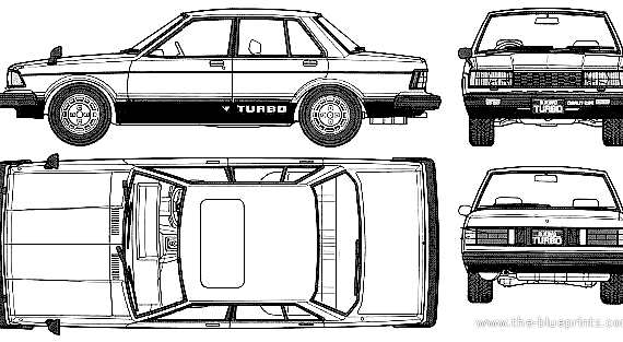Nissan Bluebird 180B SSS-S Turbo (1981) - Ниссан - чертежи, габариты, рисунки автомобиля