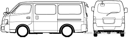 Nissan Caravan E25 (2003) - Ниссан - чертежи, габариты, рисунки автомобиля