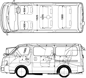 Nissan Caravan Silkroad (2005) - Ниссан - чертежи, габариты, рисунки автомобиля