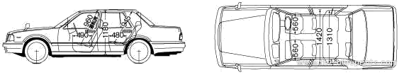 Nissan Cedric (1993) - Ниссан - чертежи, габариты, рисунки автомобиля