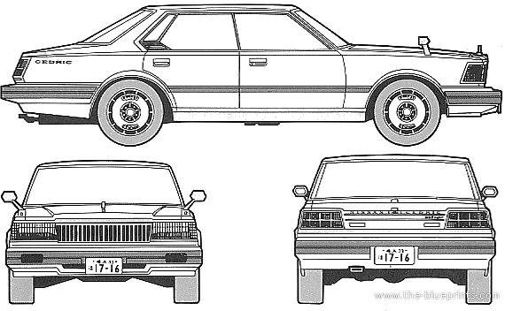 Nissan Cedric 430 280E Brougham 4-Door Hardtop (1981) - Nissan - drawings, dimensions, pictures of the car
