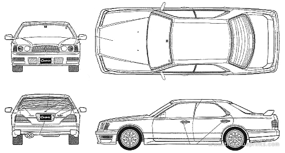 Nissan Cedric Grand Turisom Ultima Aeropackage - Ниссан - чертежи, габариты, рисунки автомобиля