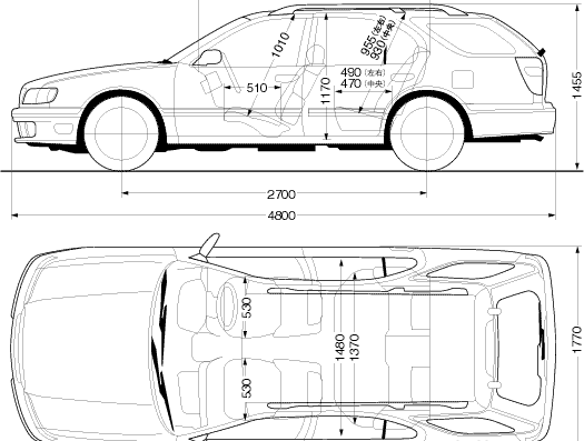 Nissan Cefiro (2000) - Ниссан - чертежи, габариты, рисунки автомобиля