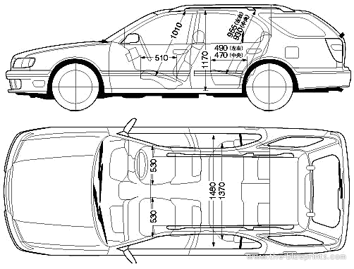 Nissan Cefiro Wagon (1998) - Ниссан - чертежи, габариты, рисунки автомобиля