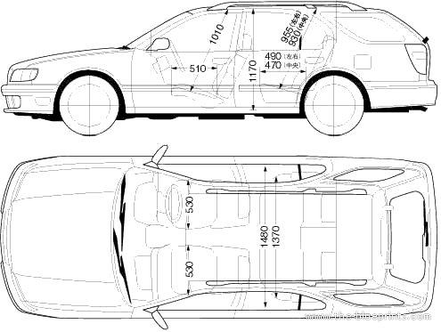 Nissan Cefiro Wagon WA32 (2000) - Ниссан - чертежи, габариты, рисунки автомобиля