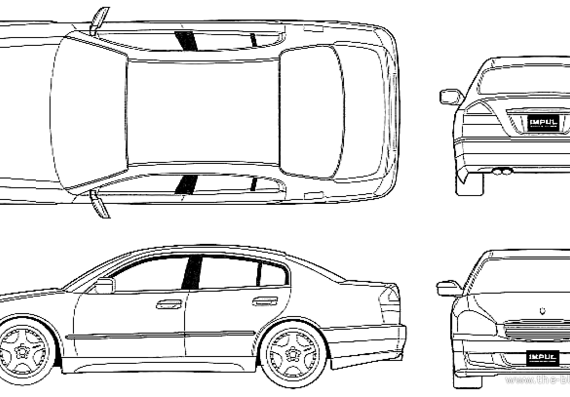 Nissan Cima (2004) - Ниссан - чертежи, габариты, рисунки автомобиля