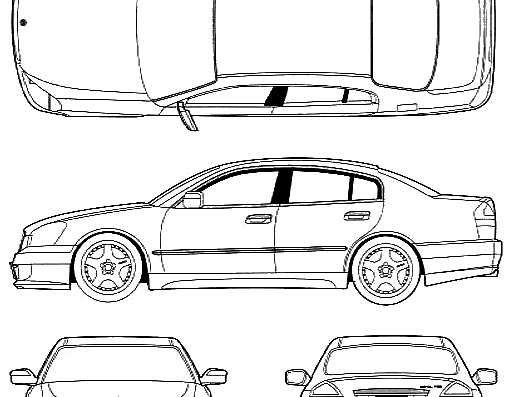 Nissan Cima F55 - Ниссан - чертежи, габариты, рисунки автомобиля