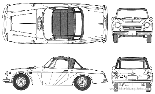 Nissan Fairlady 2000 SR311 (SR311) - Ниссан - чертежи, габариты, рисунки автомобиля