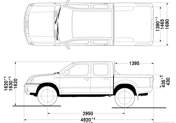 Nissan Frontier Double Cab 4x2 (2007) - Nissan - drawings, dimensions, pictures of the car