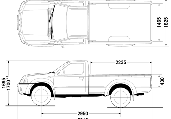 Nissan Frontier Long Bed (2007) - Ниссан - чертежи, габариты, рисунки автомобиля