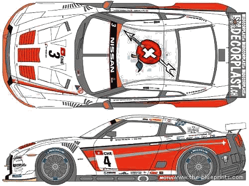 Nissan GT-R (2010) - Ниссан - чертежи, габариты, рисунки автомобиля