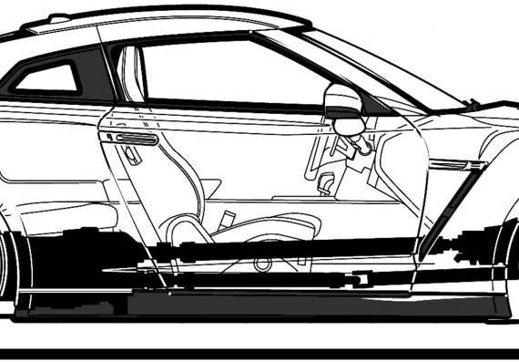 Nissan GT-R Premium (2010) - Ниссан - чертежи, габариты, рисунки автомобиля