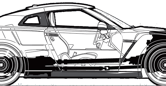 Nissan GT-R Premium (2012) - Ниссан - чертежи, габариты, рисунки автомобиля