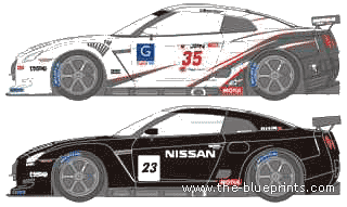 Nissan GT-R R35 (2009) - Ниссан - чертежи, габариты, рисунки автомобиля