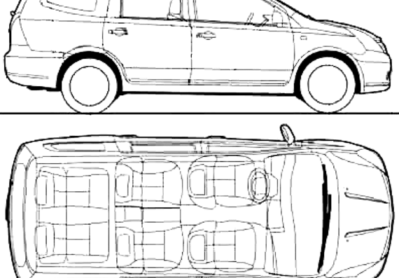 Nissan Grand Livina (2009) - Ниссан - чертежи, габариты, рисунки автомобиля
