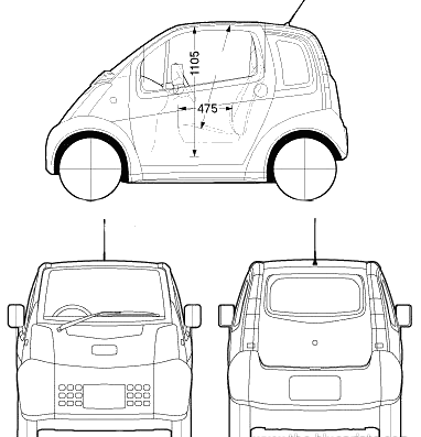 Nissan Hypermini (2003) - Ниссан - чертежи, габариты, рисунки автомобиля