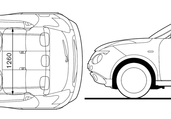 Nissan Juke (2010) - Ниссан - чертежи, габариты, рисунки автомобиля