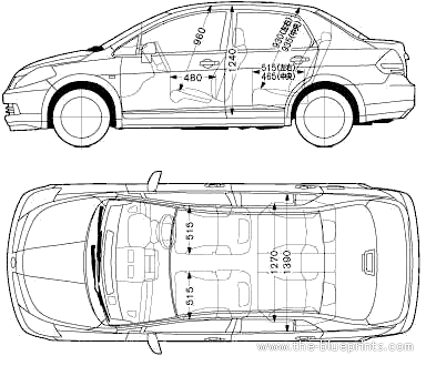 Nissan Latio (2005) - Ниссан - чертежи, габариты, рисунки автомобиля