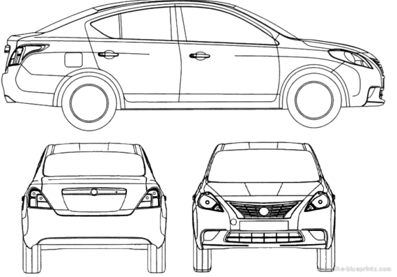 Nissan Latio (2013) - Ниссан - чертежи, габариты, рисунки автомобиля