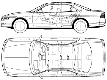 Nissan Laurel C35 4-Door (2000) - Ниссан - чертежи, габариты, рисунки автомобиля