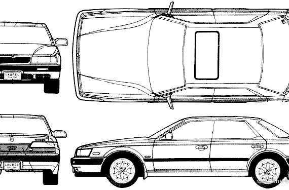 Nissan Laurel SGL C33 (1990) - Ниссан - чертежи, габариты, рисунки автомобиля