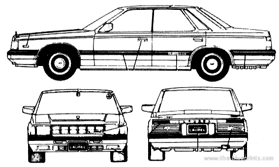 Nissan Laurel V6 Turbo - Ниссан - чертежи, габариты, рисунки автомобиля