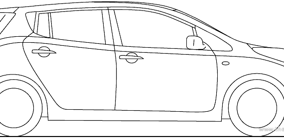 Nissan Leaf (2013) - Ниссан - чертежи, габариты, рисунки автомобиля