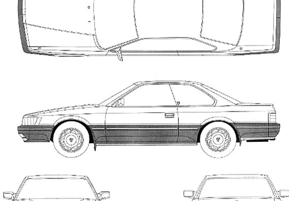 Nissan Leopard F31 (1986) - Ниссан - чертежи, габариты, рисунки автомобиля