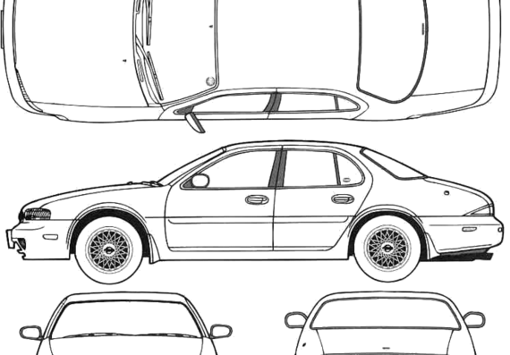 Nissan Leopard Y32 - Ниссан - чертежи, габариты, рисунки автомобиля