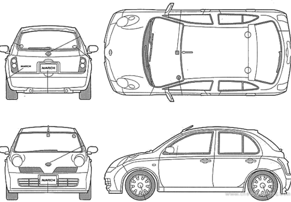 Nissan March V-Selection - Ниссан - чертежи, габариты, рисунки автомобиля